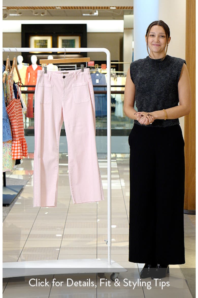 Meg High Rise Patch Pocket Wide Leg Jeans video