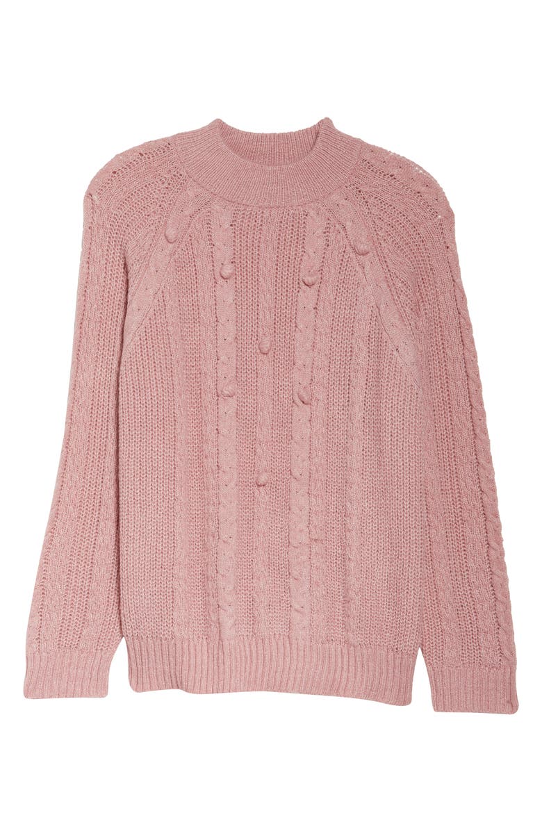 Single Thread Textured Pom Sweater, Alternate, color,