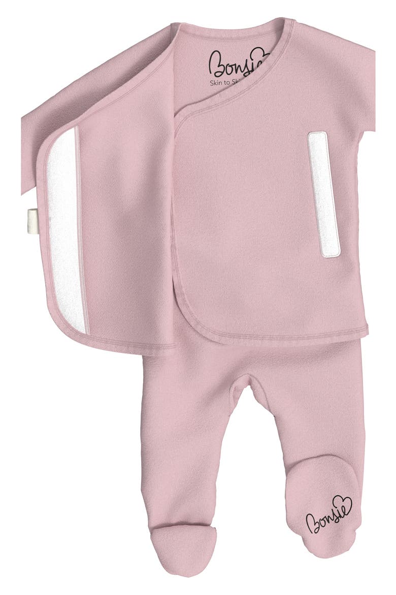 Skin to Skin Girl or Boy Footie, Alternate, color, PEONY