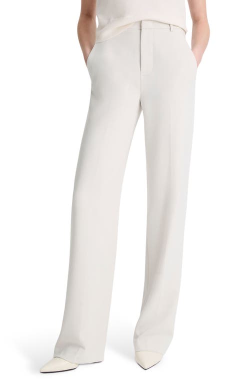 Vince High-waisted Cotton Trousers In Salt Glass