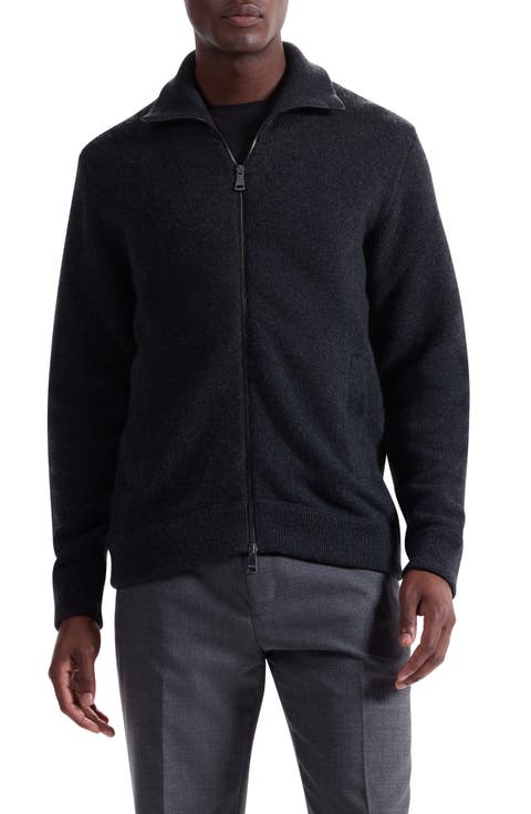 Wool Blend Zip Cardigan