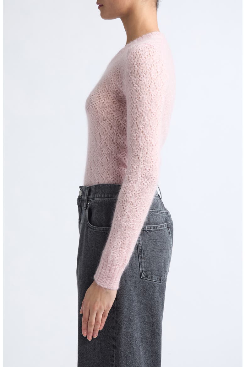 Slim Fit Open Stitch Mohair & Silk V-Neck Sweater, Alternate, color, COTTON CANDY