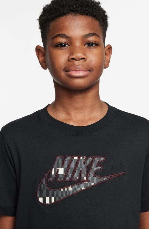 Nike Kids' Club Futura Appliqué T-shirt In Black