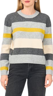 1.STATE Stripe Crewneck Sweater