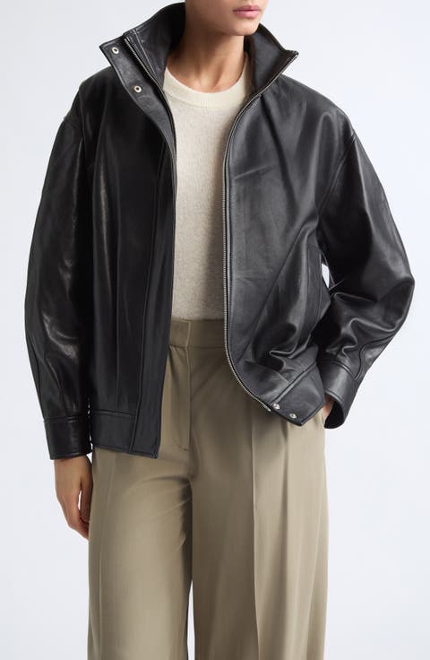 Paula Leather Bomber Jacket
