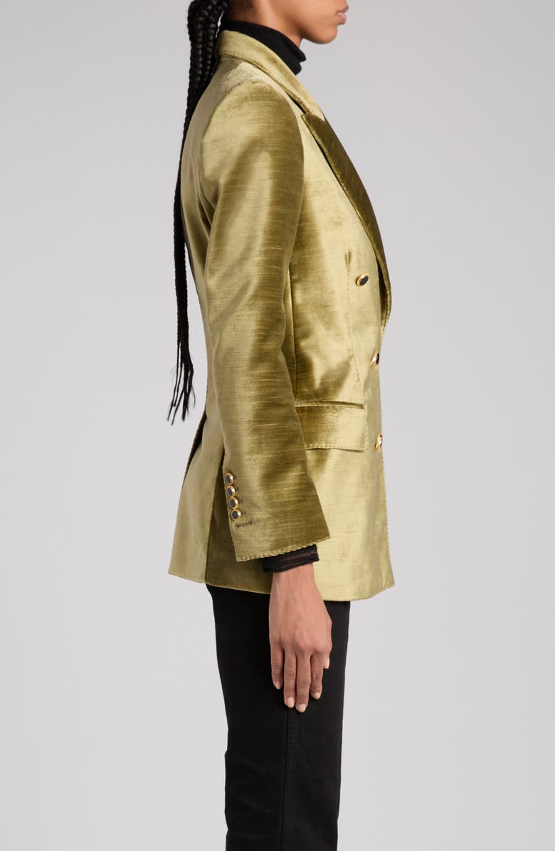 TOM FORD Double Breasted Slubbed Velvet Blazer, Alternate, color, 