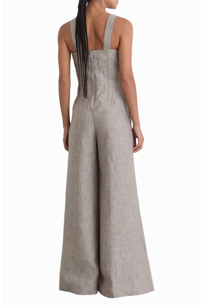 Flora Square Neck Wide Leg Linen Jumpsuit, Alternate, color, NEUTRAL