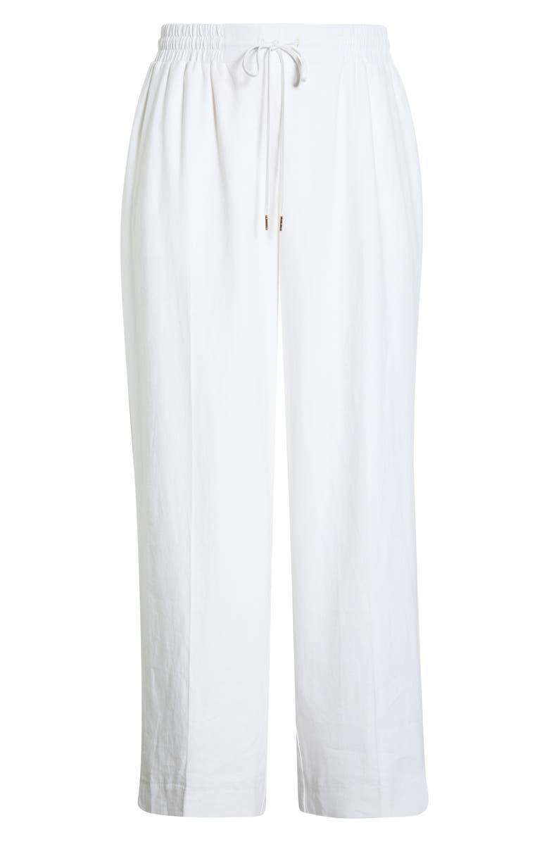 Jones New York Tie Waist Linen Blend Pants, Alternate, color, Natural White