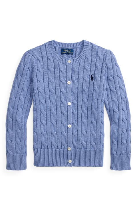 Kids' Cable Stitch Cotton Cardigan