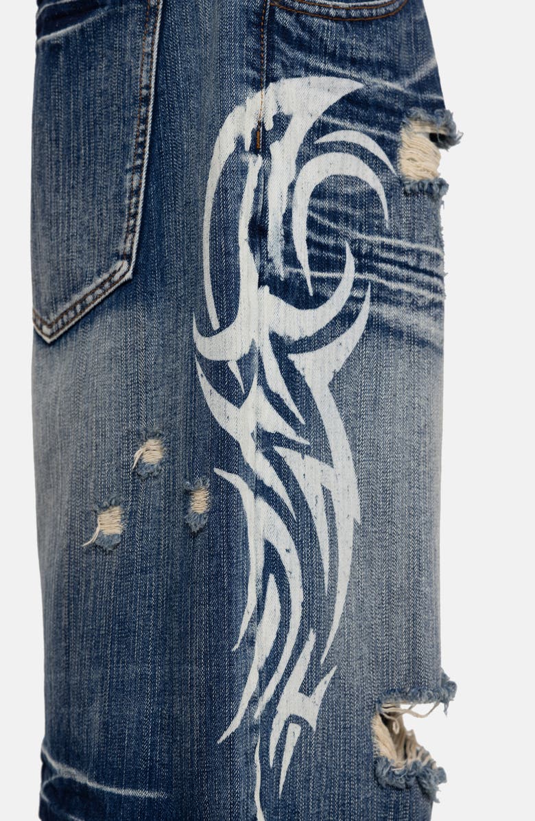 JADED LONDON Blade Colossus Crop Wide Leg Denim Shorts, Alternate, color, Blue