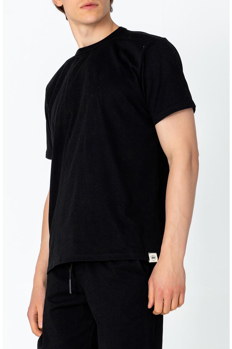 Crewneck Cotton T-Shirt, Main, color, BLACK