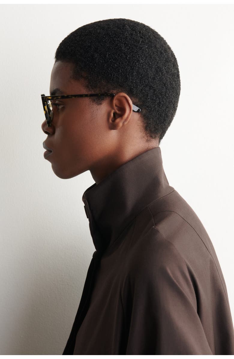 COS Square-Frame Aviator Sunglasses, Alternate, color, Tortoiseshell / Yellow