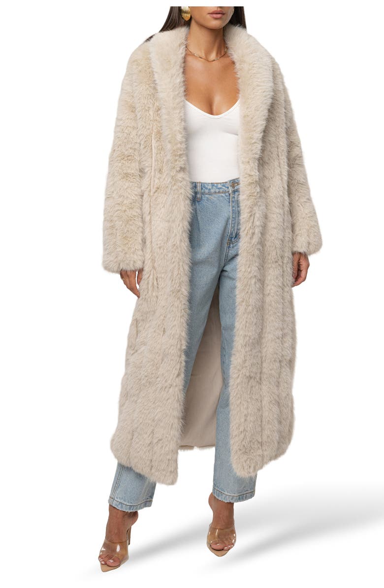 JLUXLABEL Manhattan Faux Fur Coat, Main, color, Beige