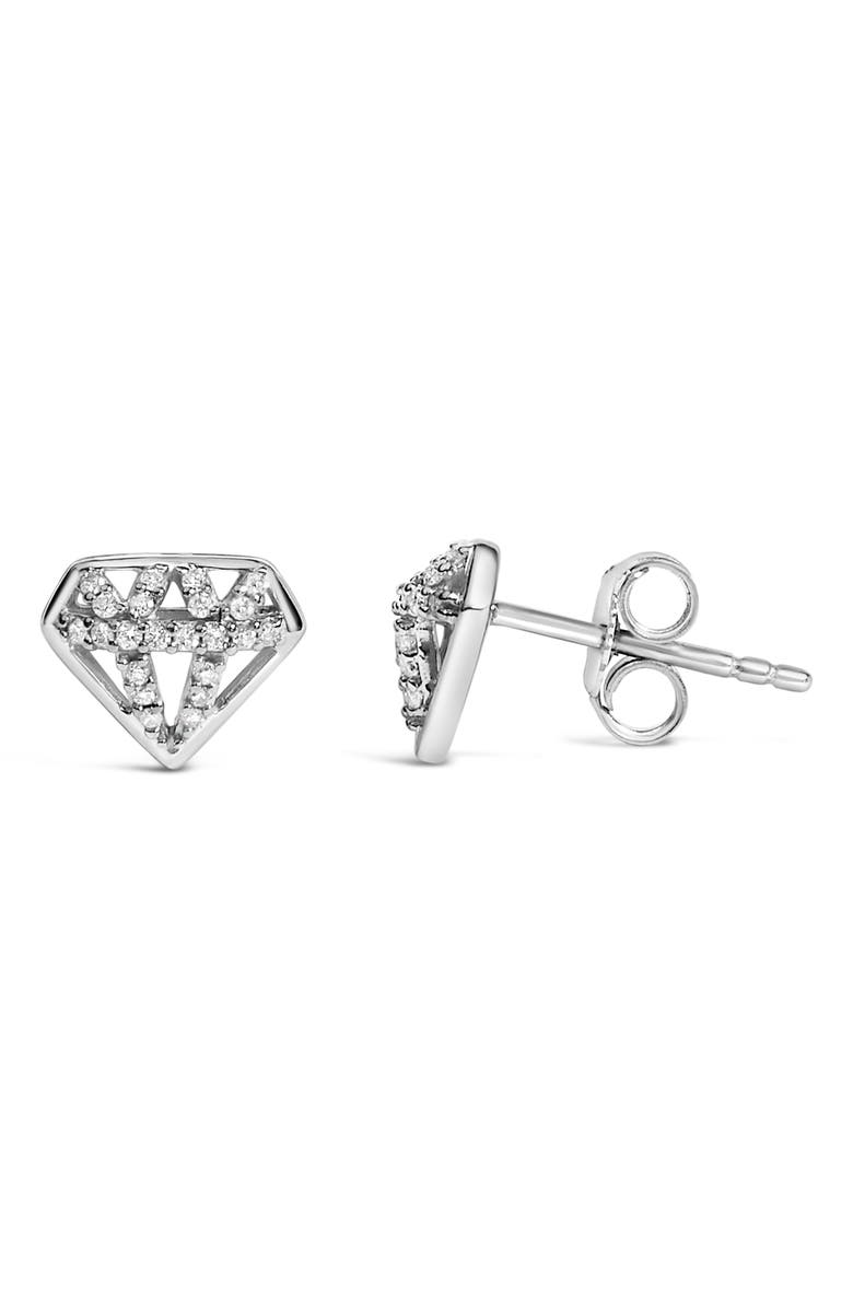 Haus of Brilliance Sterling Silver 1/6 Cttw Diamond Motif Stud Earrings, Alternate, color, Silver