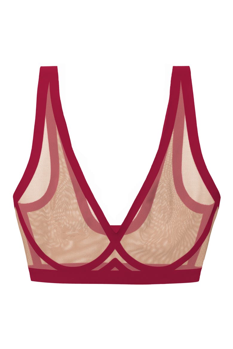 Sheer Mesh Bralette, Alternate, color, TAUPE