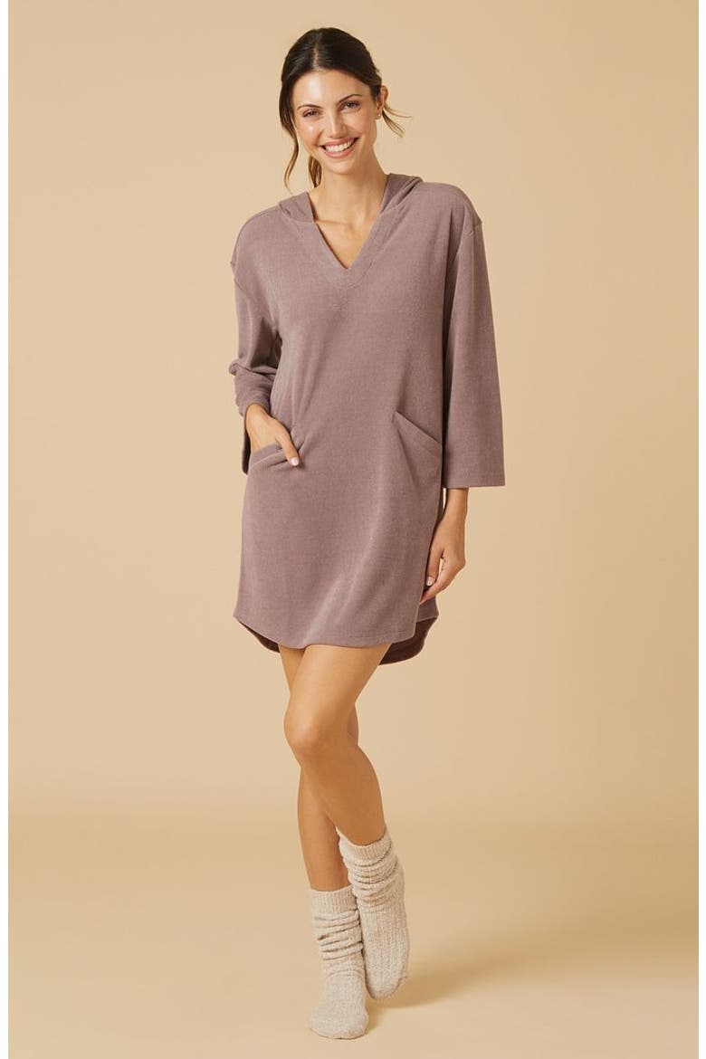 Terry Hooded Lounger, Main, color, Driftwood
