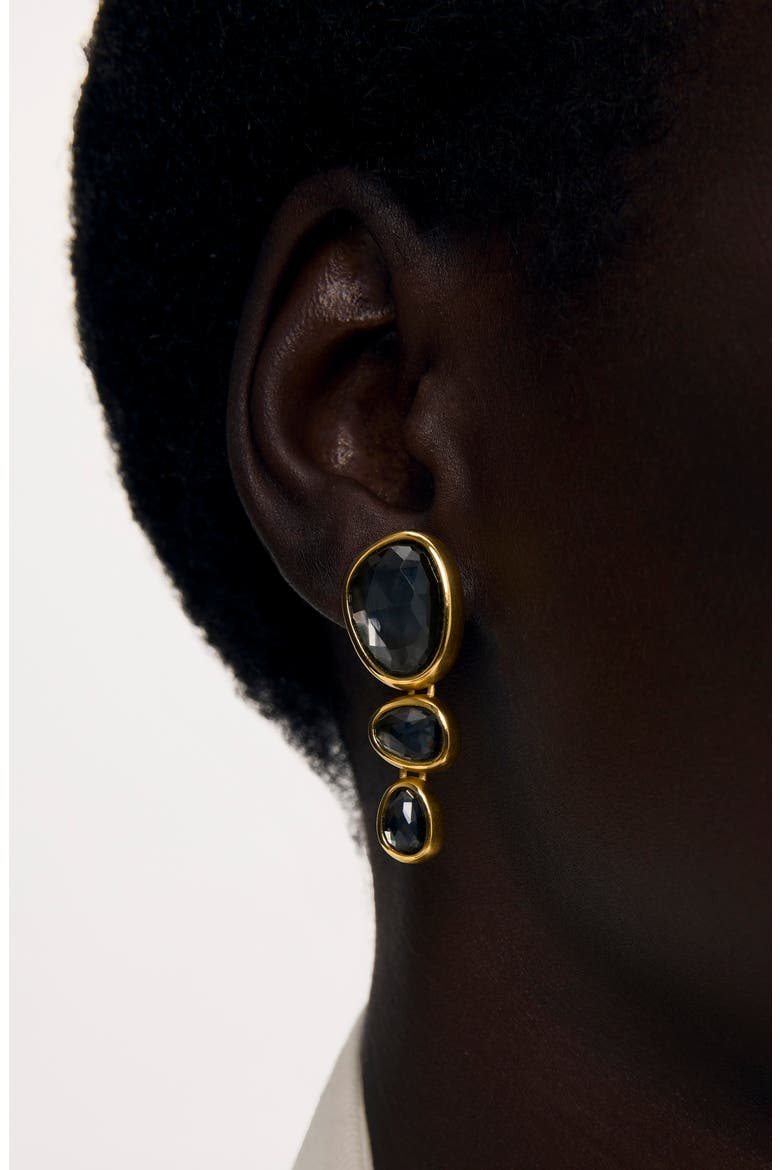 Cala Hematite Doublet Statement Earrings, Alternate, color, IRIDESCENT HEMATITE/ GOLD
