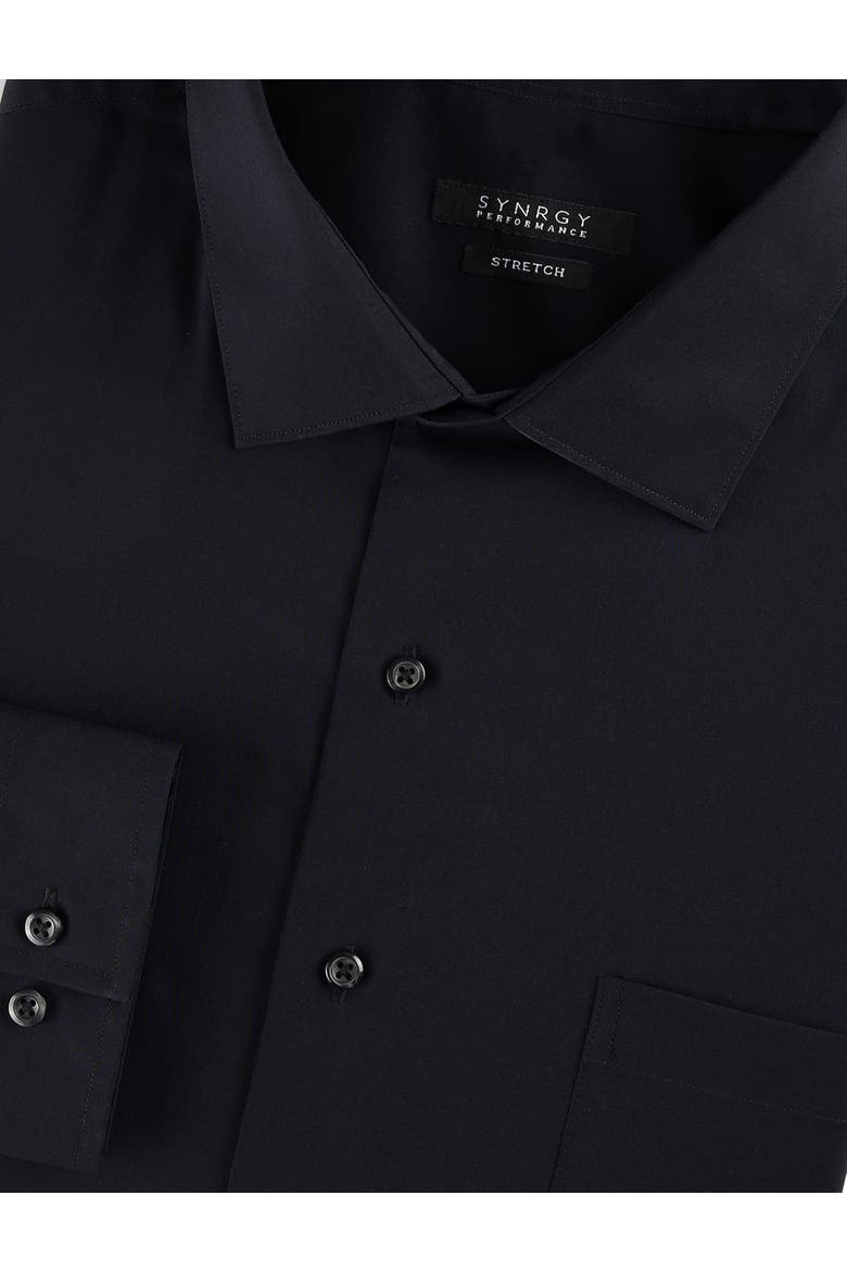 Big & Tall Performance Solid Dress Shirt V2, Alternate, color, BLACK