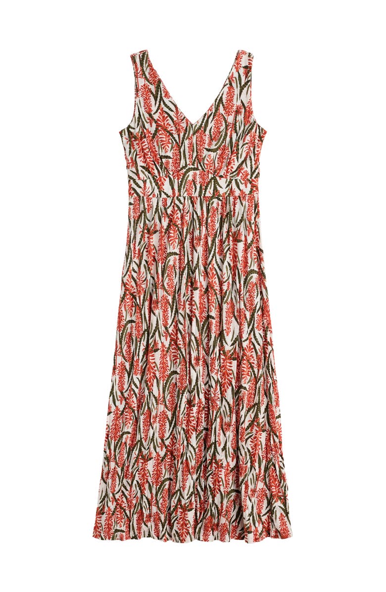 Seasalt Cornwall Polmanter Floral Sleeveless Organic Cotton Jersey Maxi Dress, Alternate, color, Red Hot Poker Chalk