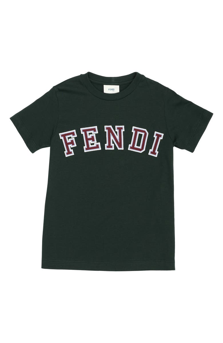 Fendi Kids' Logo Appliqué T-Shirt, Main, color, 