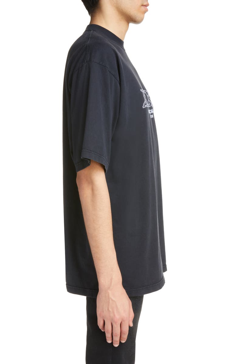 Balenciaga Large Fit Embroidered XXXL Logo T-Shirt, Alternate, color,