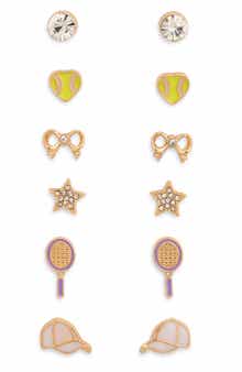 Leith Set of 6 Tennis Stud Earrings