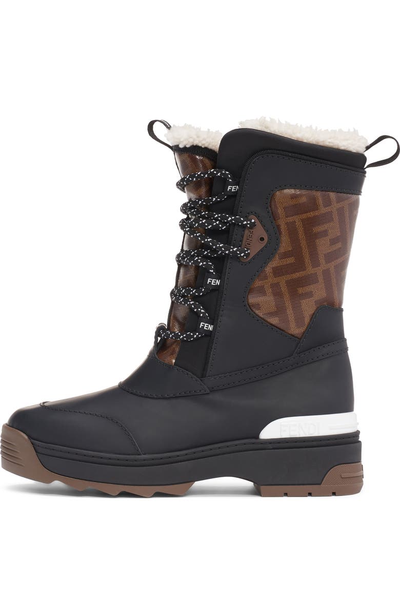 Fendi Genuine Shearling Lined Weather Resistant Ski Boot, Alternate, color,