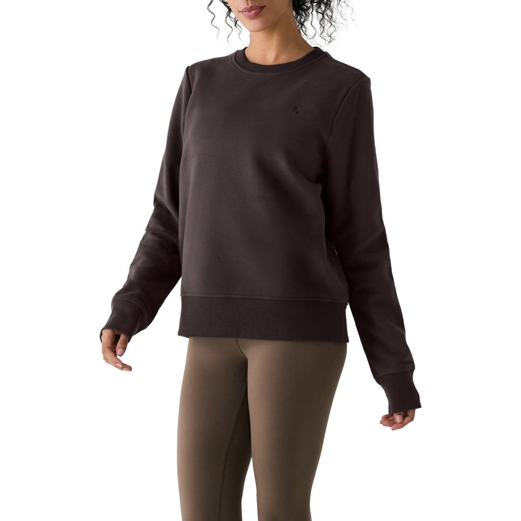 Lole Icon Crewneck Sweatshirt In Brown