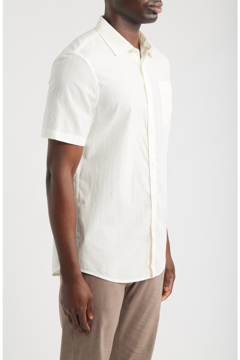 Short Sleeve Cotton Button-Up Shirt, Alternate, color, WHITE HOT