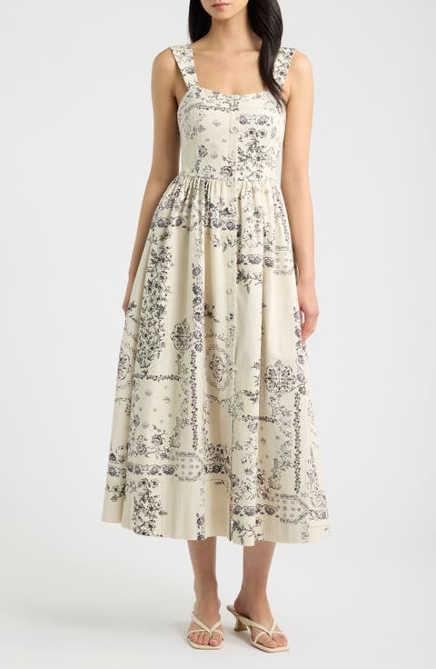 Floral Print Sleeveless Maxi Dress