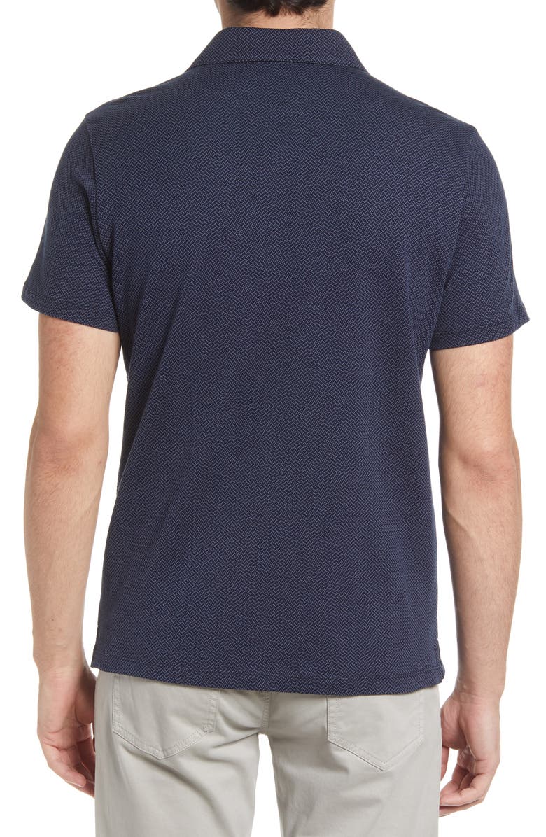 Robert Barakett Creston Micropattern Jacquard Polo, Alternate, color, Navy