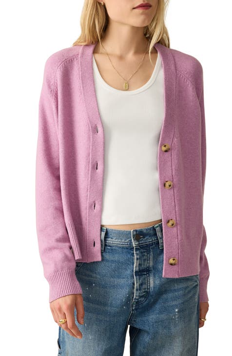 Purple cardigan sweater womens best sale