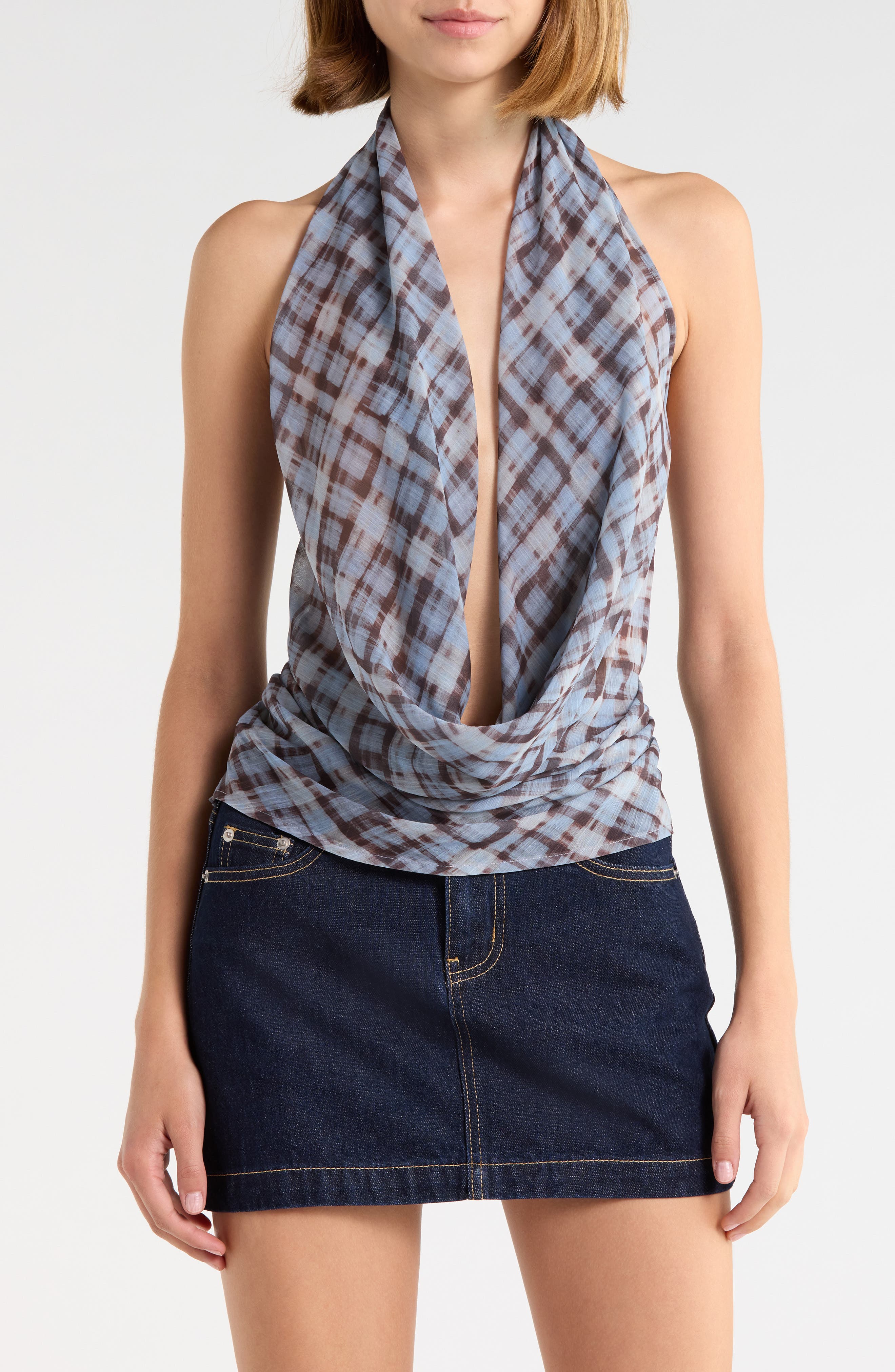 Aldana Plunge Halter Top