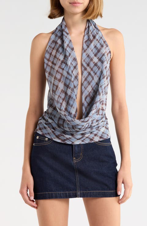 Aldana Plunge Halter Top