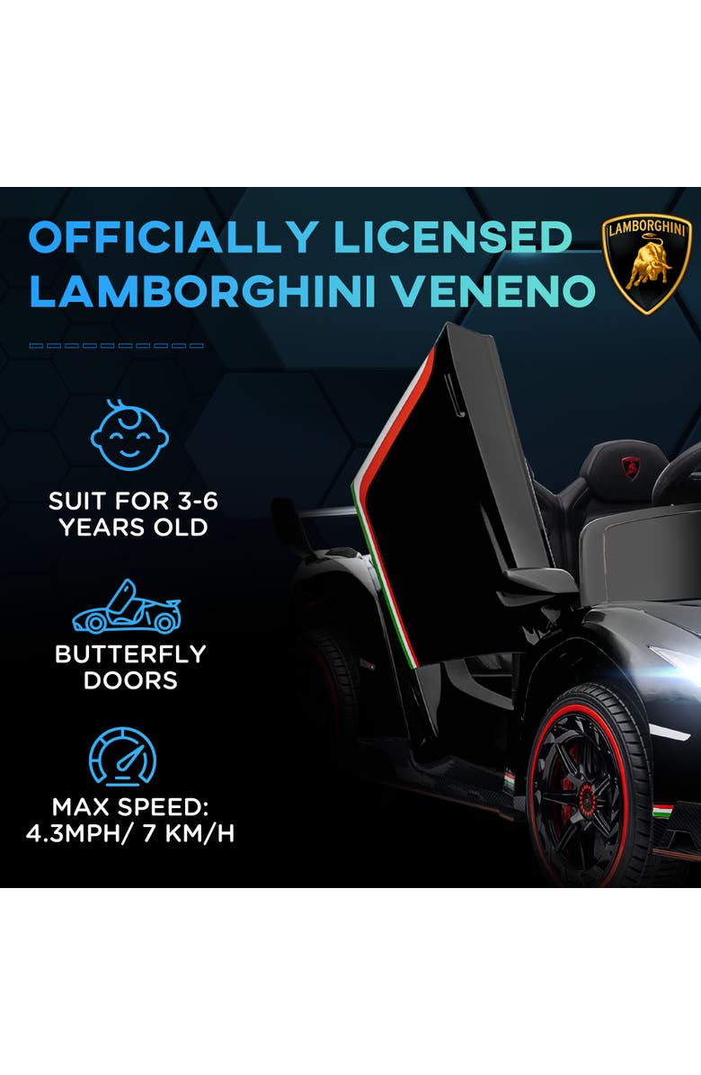 Aosom Lamborghini Veneno 12V Kids Car with Butterfly Doors, Remote, Music, Alternate, color, 
