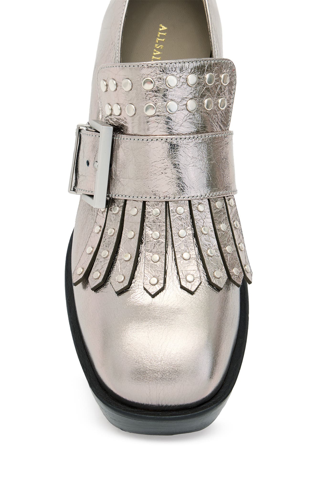 AllSaints Zia Stud Loafer, Alternate, color, 