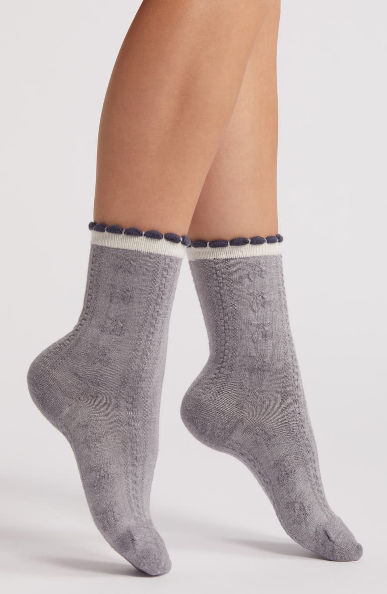 Casa Clara Print Crew Socks, Main, color, 