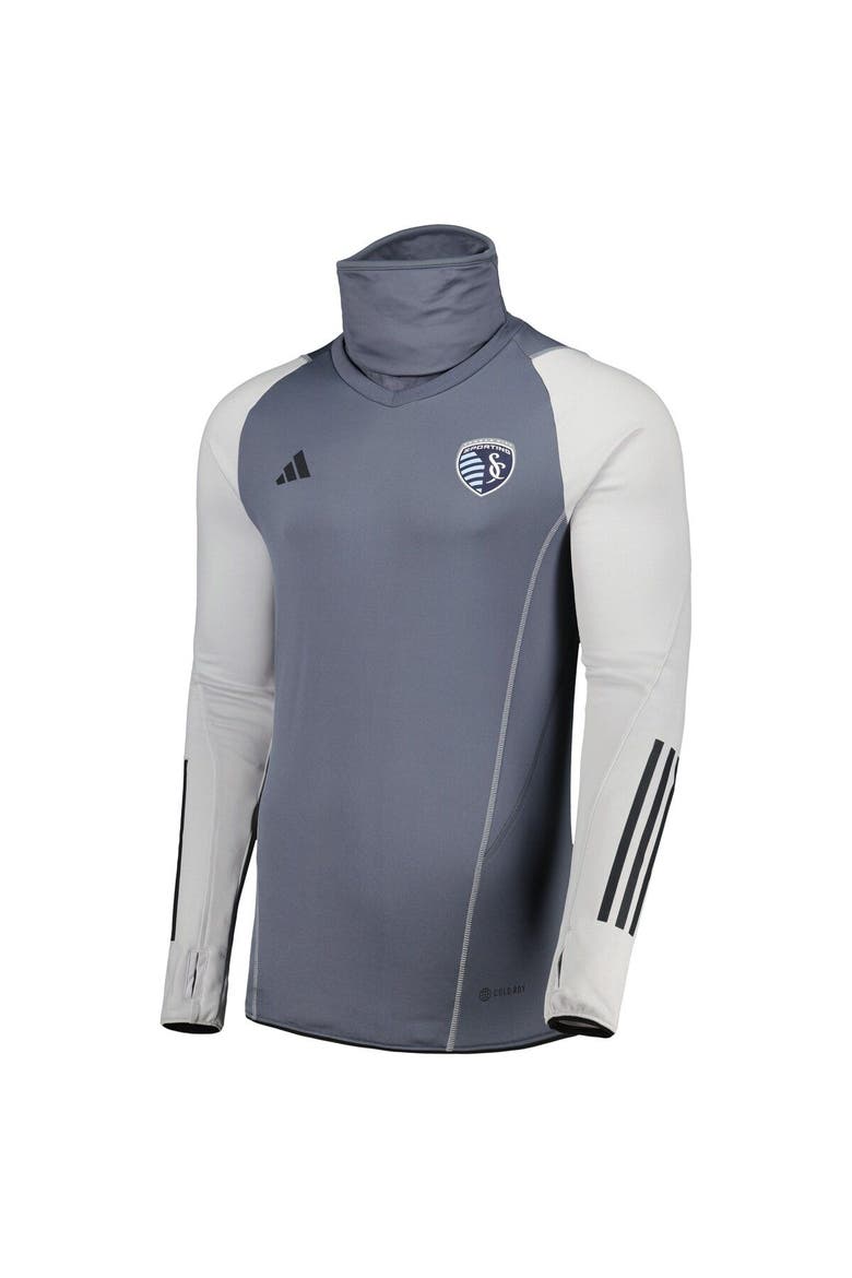 Men's adidas Gray Sporting Kansas City Warm Raglan COLD.RDY Top, Alternate, color, Gray