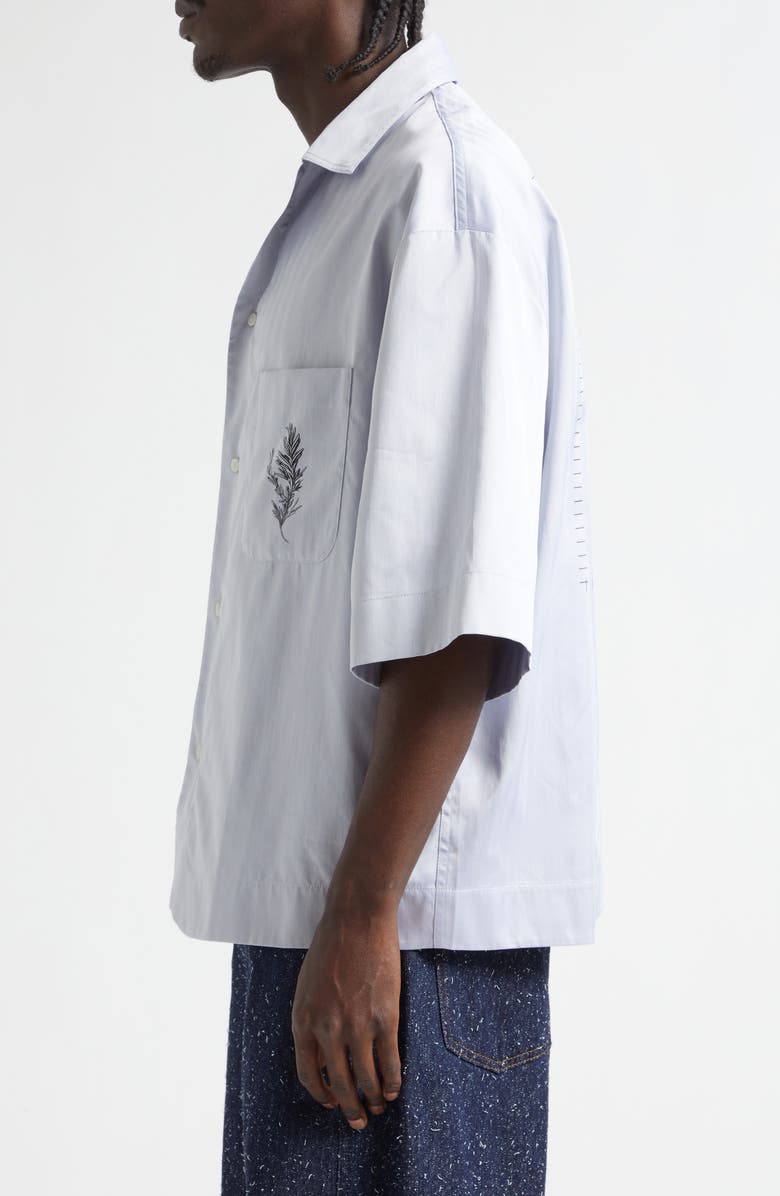 Jacquemus La Chemise Gardian Rosemary Graphic Camp Shirt, Alternate, color, Rosemary Light Blue