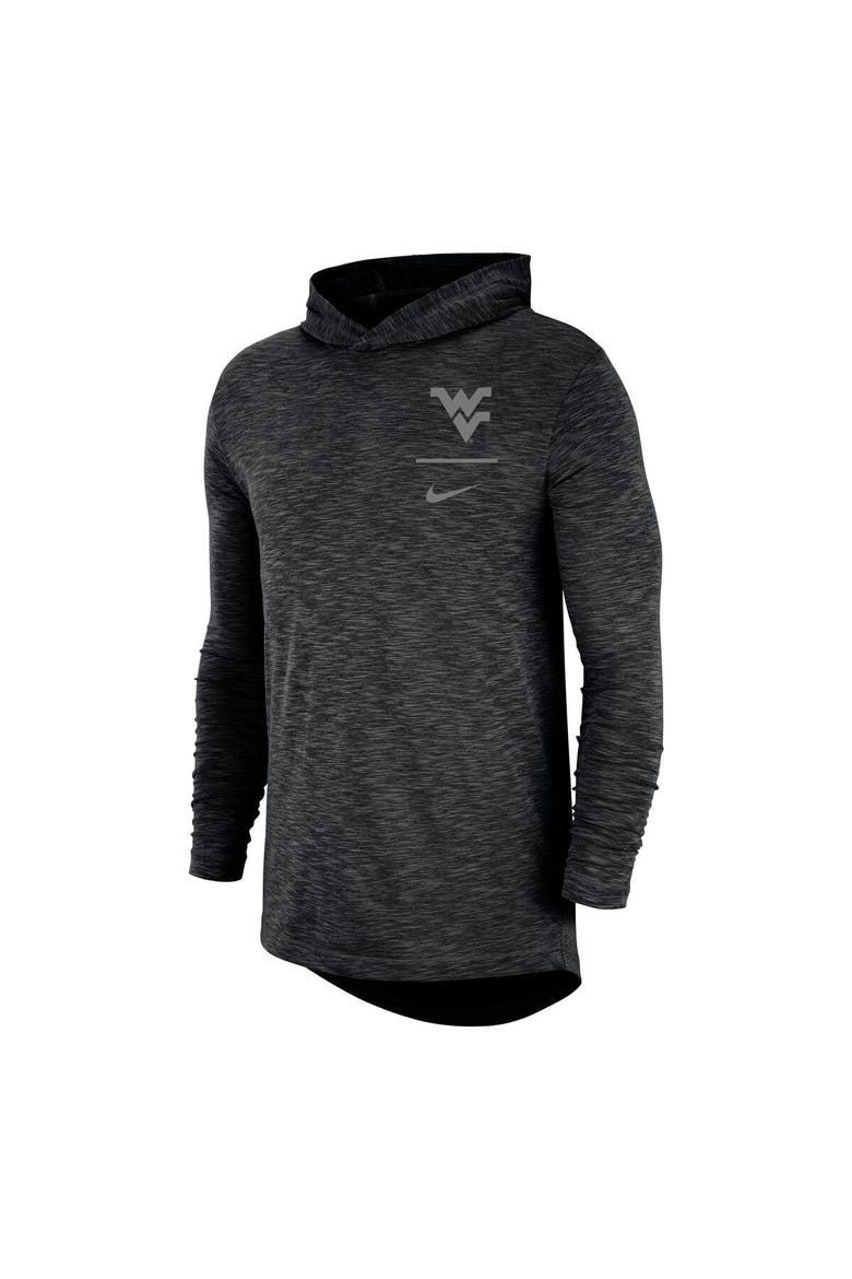 Men's Nike Black West Virginia Mountaineers Slub Performance Long Sleeve Hoodie T-Shirt, Alternate, color, Black