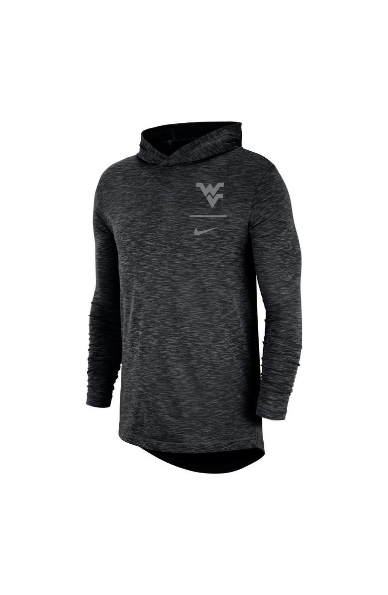Nike Men's Nike Black West Virginia Mountaineers Slub Performance Long Sleeve Hoodie T-Shirt, Alternate, color, 
