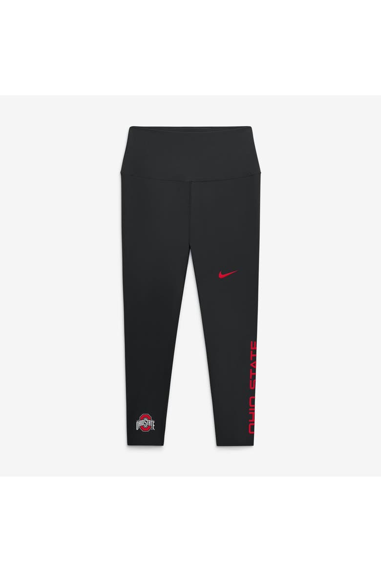 Women's Nike Black Ohio State Buckeyes Zenvy High Rise Dri-FIT 7/8 Leggings, Alternate, color, Black