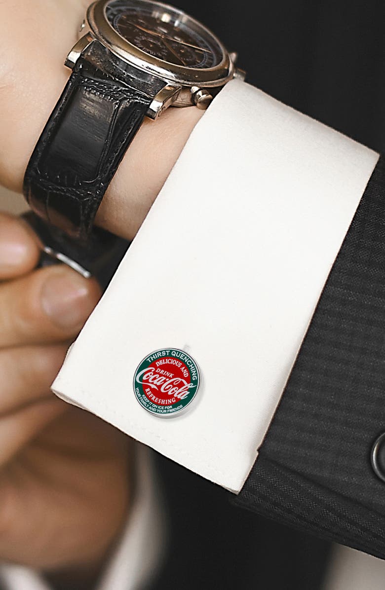 Cufflinks, Inc. Men's Coca-Cola Vintage Cuff Links, Alternate, color, Green