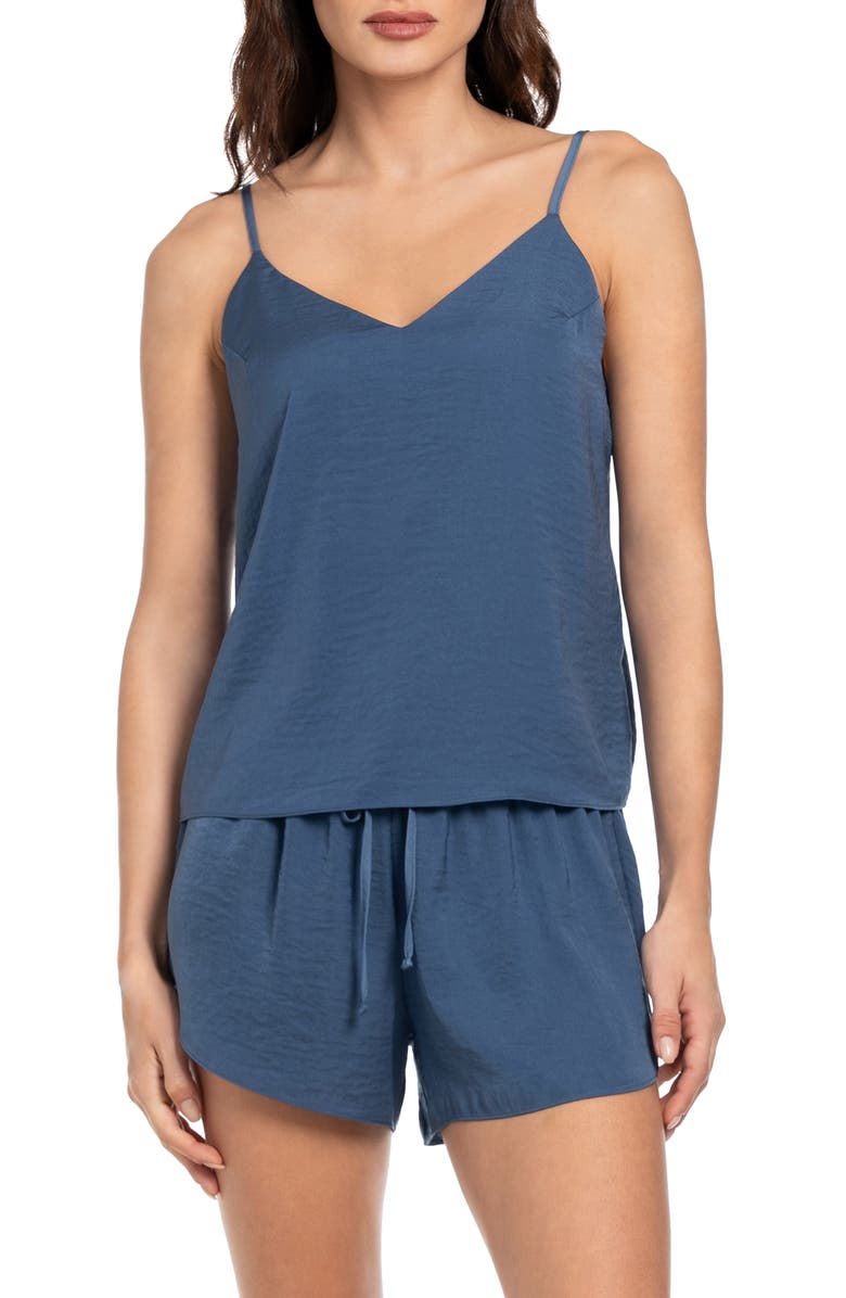 Midnight Bakery Haven Satin Camisole & Shorts Pajamas, Main, color, Denim