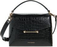 Strathberry Mosaic Croc Embossed Leather Top Handle Bag