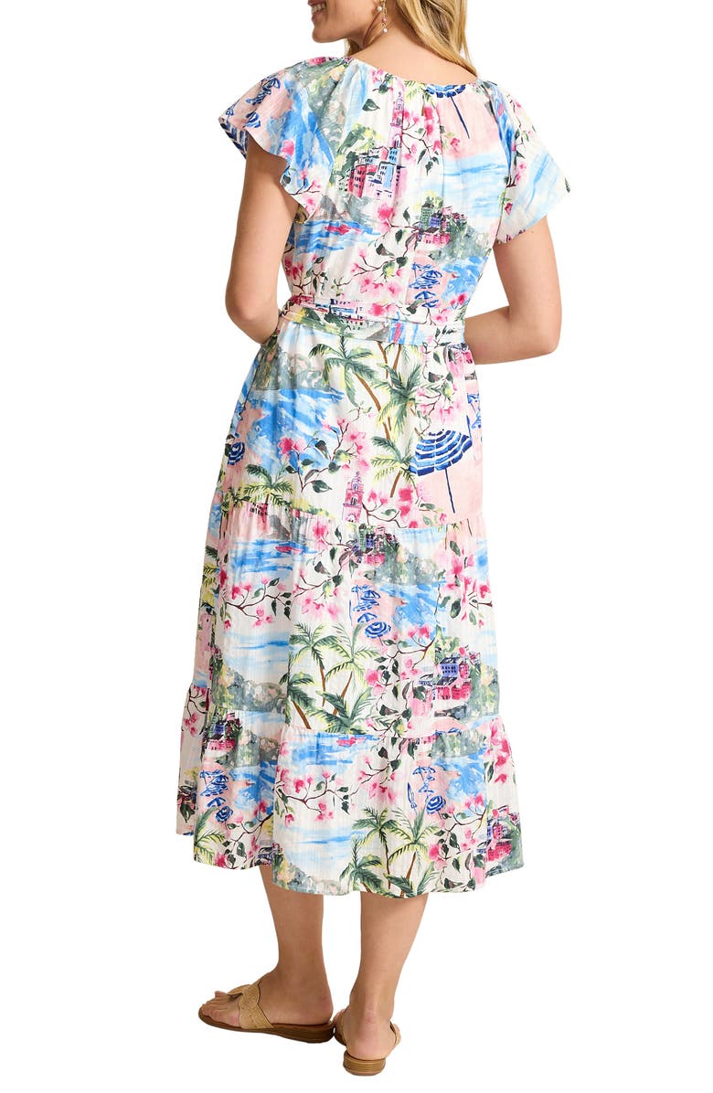 Tommy Bahama Paradise Shores Cotton Blend Midi Dress, Alternate, color, White