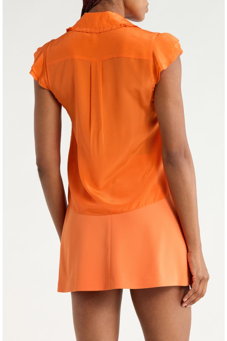 Martel Flutter Sleeve Silk Top, Alternate, color, MANGO