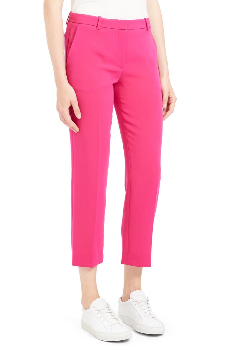 Tailored Ankle Trousers, Alternate, color, MAGENTA