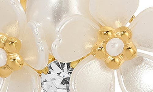 Eye Candy Los Angeles Dina Pearlescent Bead Flower Drop Earrings In Gold