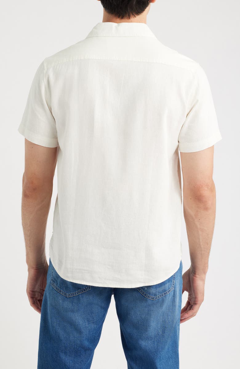 !SOLID Allan Solid Linen Blend Camp Shirt, Alternate, color, Off White